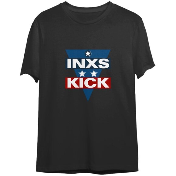 Olin D Tops - INXS Kick Off America Tour 1988 Retro Music Fan Collector Classic Concert TShirt